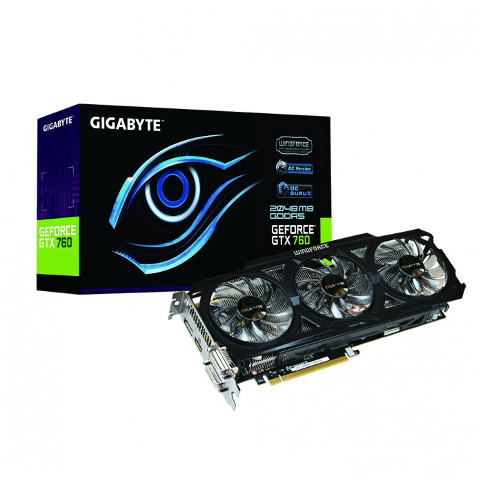 картинка Видеокарта Gigabyte GeForce GTX760 2Gb DDR5 (GV-N760OC-2GD) от магазина КомпьютерЦентр