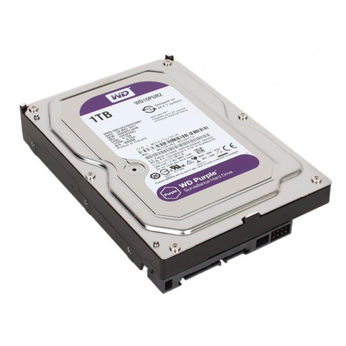картинка Жесткий диск Western Digital 1.0Tb 3.5'' SATAIII 5400 rpm; 64 Mb cache Video Purple  (WD10PURZ) от магазина КомпьютерЦентр