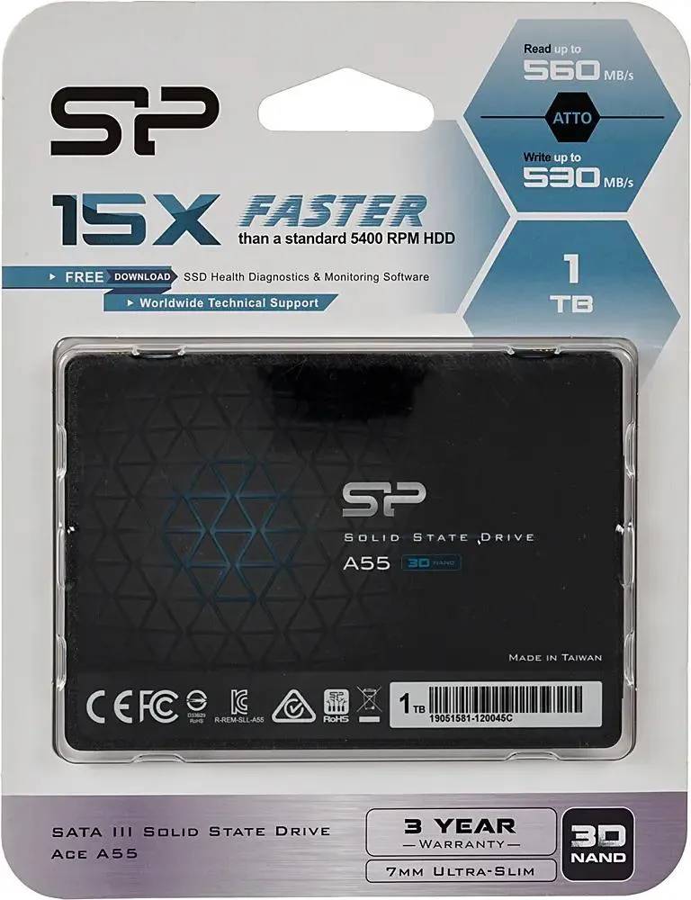 картинка SSD накопитель 1Tb 2.5'' SiliconPower Ace A55 SATAIII (SP001TBSS3A55S25) от магазина КомпьютерЦентр
