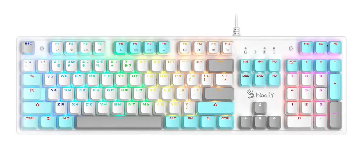 картинка Клавиатура A4tech Bloody S510N механическая Gamer LED, White от магазина КомпьютерЦентр