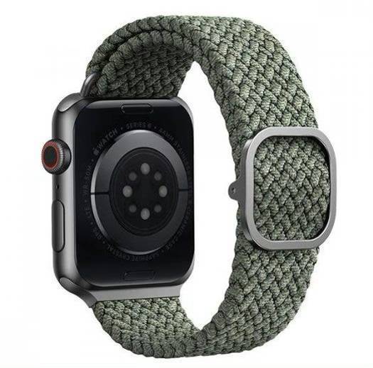 картинка Плетеный ремень Uniq ASPEN для Apple Watch 49/ 45/ 44/ 42, цвет зеленый (44MM-ASPGRN) от магазина КомпьютерЦентр