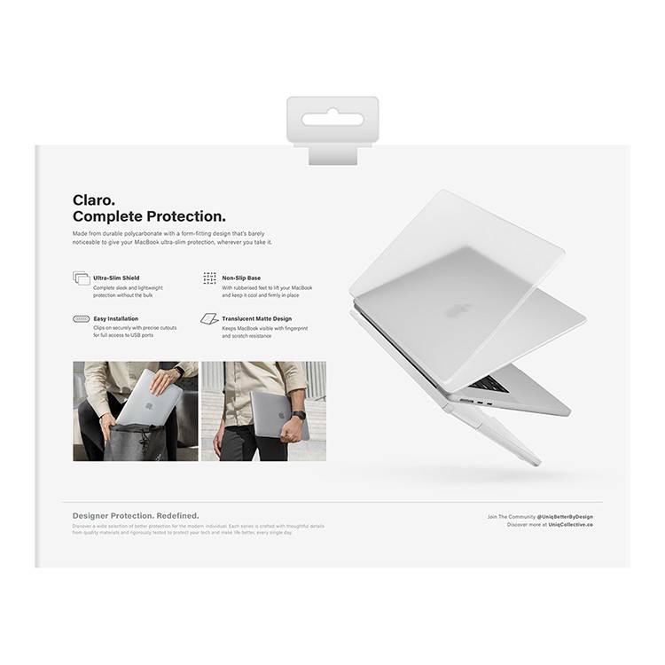 картинка Чехол Uniq CLARO для MacBook AIR 13'' M2/ M3 (2022-2024), Matte Clear (MA13(2022)-CLAROMCLR) от магазина КомпьютерЦентр