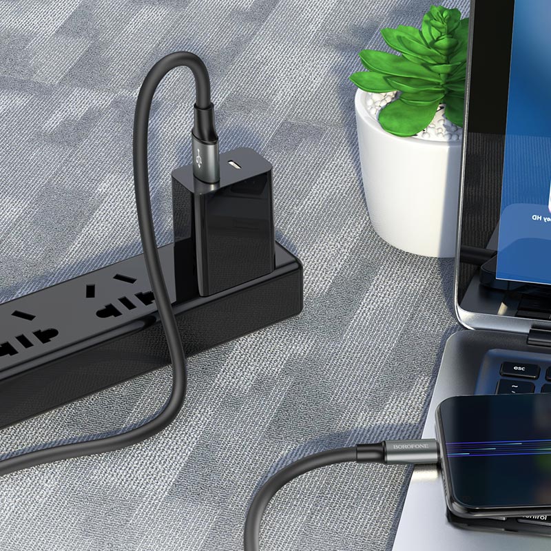картинка Кабель Borofone BX82 Micro Bountiful charging data cable black от магазина КомпьютерЦентр
