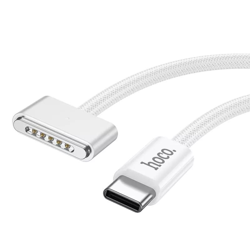 картинка Кабель для зарядки MacBook HOCO X103 Type-C to Mag3 140W 2м магнитный белый от магазина КомпьютерЦентр