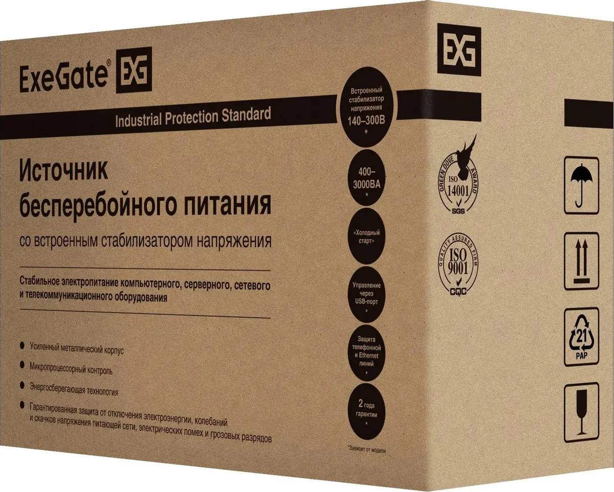 картинка ИБП ExeGate EP285532RUS SpecialPro Smart LLB-2200.LCD.AVR.EURO.RJ 2200VA/ 1300W, LCD, Black от магазина КомпьютерЦентр