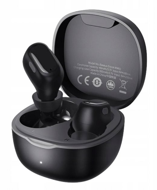 картинка Bluetooth гарнитура Baseus Encok True Wireless WM01 NGWM01-01 Black от магазина КомпьютерЦентр
