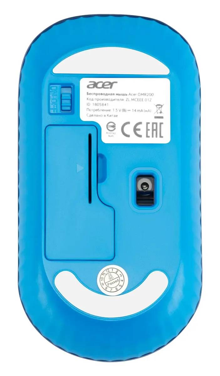 картинка Мышь Acer OMR200 синий беспроводная USB для ноутбука (ZL.MCEEE.01Z) от магазина КомпьютерЦентр