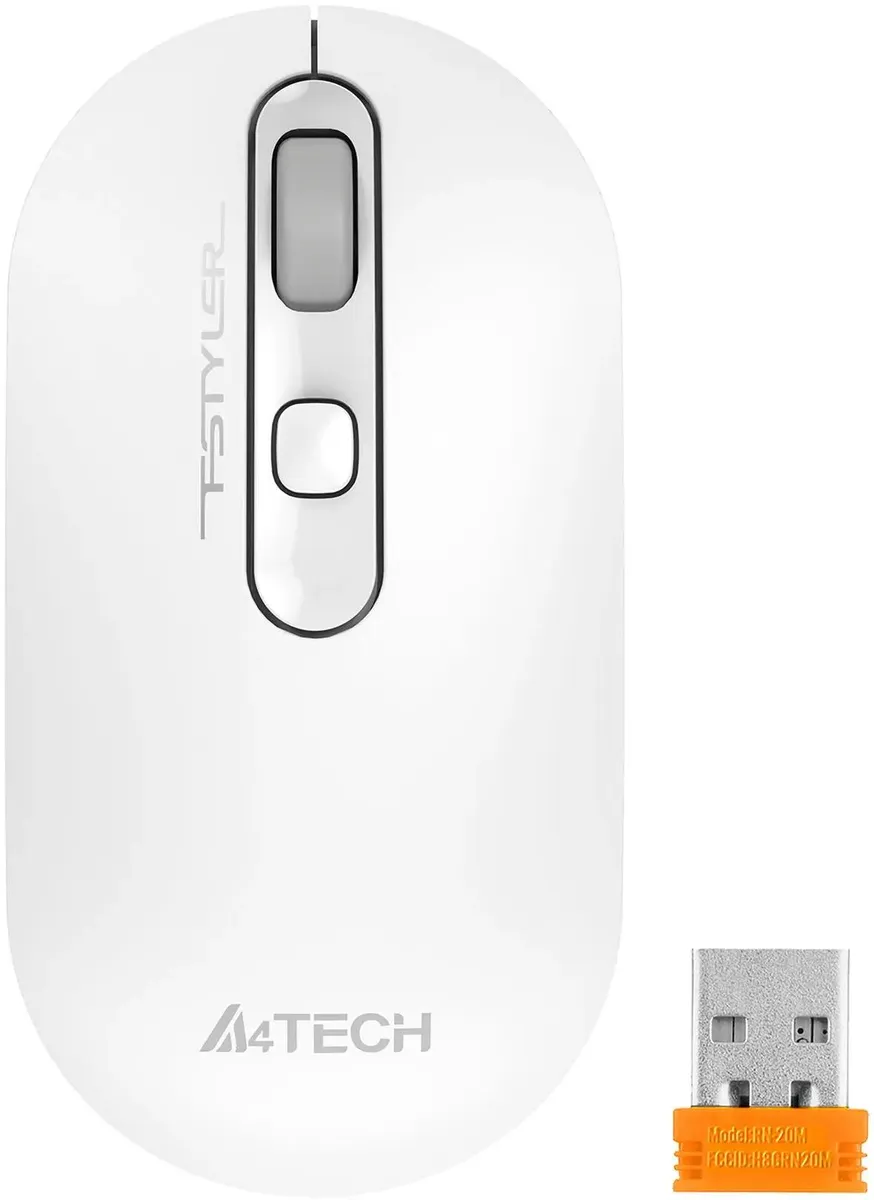 картинка Мышка A4tech Fstyler FG20S; Wireless White/ Grey Silent USB (FG20S USB WHITE) от магазина КомпьютерЦентр