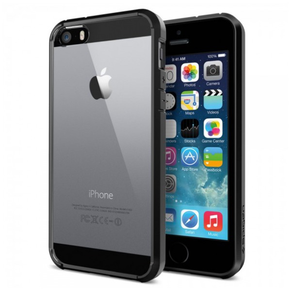 картинка Чехол SGP Case Ultra Hybrid Black for iPhone 5/ 5s (SGP10517) от магазина КомпьютерЦентр