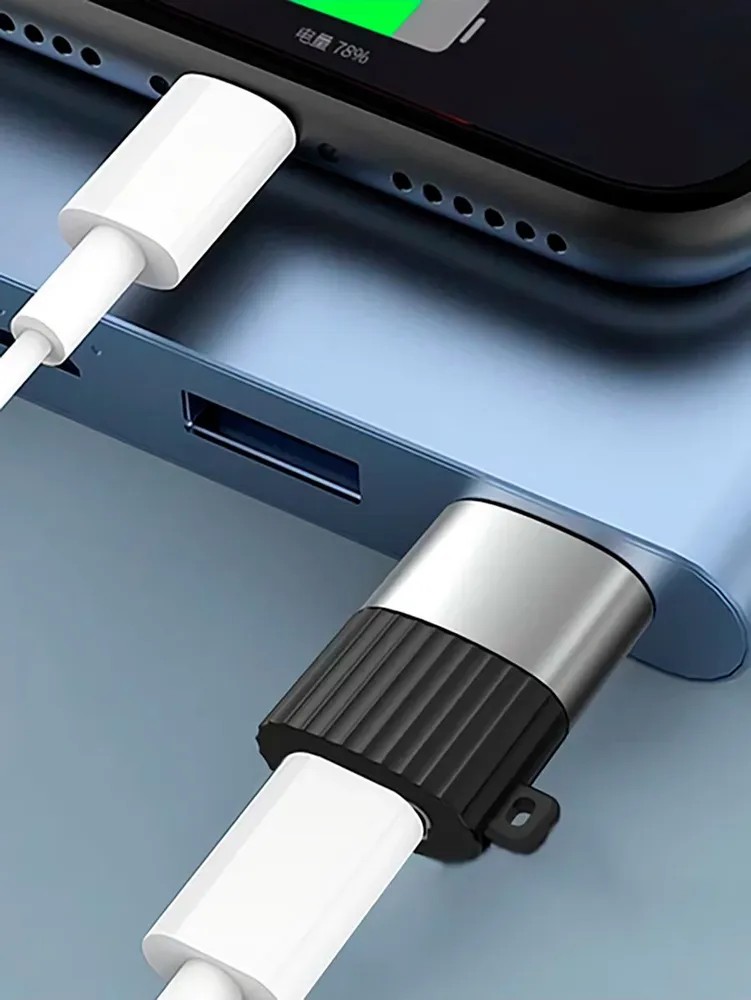 картинка Адаптер XO NB149-E (Type-C мама- USB 2.0 папа), черный-серебристый /  переходник для ПК и ноутбуков от магазина КомпьютерЦентр