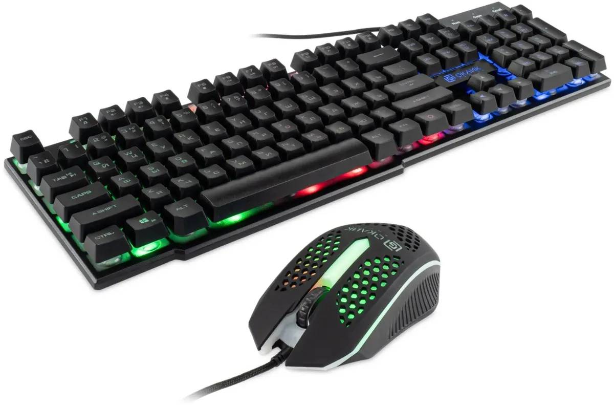 картинка Комплект Oklick 400GMK клав:черный мышь:черный USB LED (1546779) от магазина КомпьютерЦентр