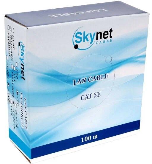 картинка Кабель SkyNet Standart FTP outdoor 4x2x0,48, медный, FLUKE TEST, кат.5e, однож., 100 м, box, черный (19753) от магазина КомпьютерЦентр