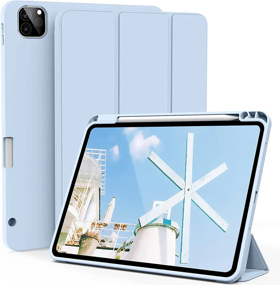 картинка Чехол FOPATI для планшета iPad Pro 12.9'' (2022, 2021, 2020) с местом для стилуса, голубой от магазина КомпьютерЦентр