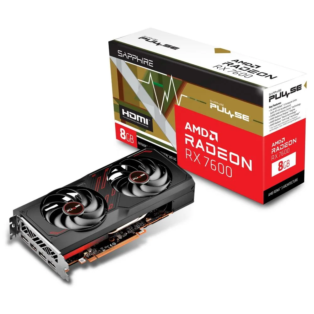 картинка Видеокарта 8Gb GDDR6 AMD Radeon RX 7600 PULSE GAMING OC Sapphire (11324-01-20G) от магазина КомпьютерЦентр