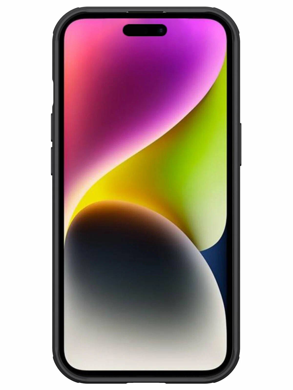картинка Чехол-накладка Nillkin CamShield Pro Case защитной шторкой для iPhone 15, черный от магазина КомпьютерЦентр