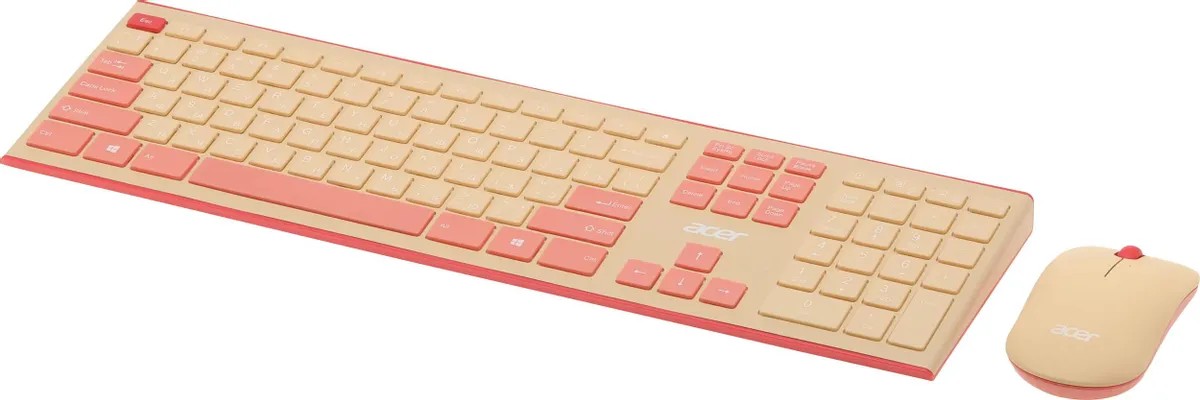 картинка Комплект Acer OCC205 клав:розовый/ бежевый мышь:розовый/ бежевый USB беспроводная slim Multim (ZL.ACCEE.00F) от магазина КомпьютерЦентр