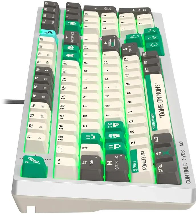 картинка Клавиатура A4Tech Bloody S98 Pixels Green механическая белый/ бежевый USB for gamer LED (S98 Pixels Green) от магазина КомпьютерЦентр