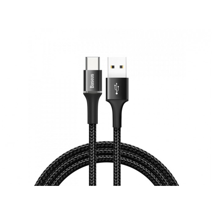 картинка Кабель Baseus Type-C 100cm DZ-HW Halo 3A Black (CATGH-B01) от магазина КомпьютерЦентр