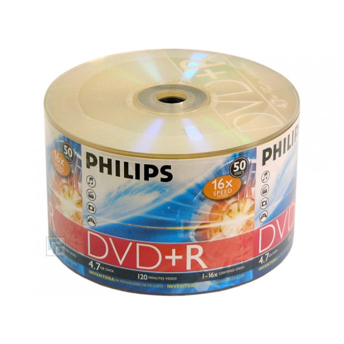 картинка Диски Philips DVD+R 4,7GB 16x 50 pcs Bulk от магазина КомпьютерЦентр