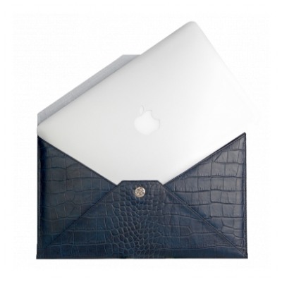 картинка Чехол Dublon Leatherworks Leatherworks Envelope Case Croco Indigo Blue for MacBook Air 11″ New Model от магазина КомпьютерЦентр