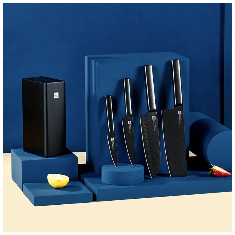 картинка Набор ножей Xiaomi HuoHou Heat Cool Black Non-stick Knife Set HU0076 Black от магазина КомпьютерЦентр