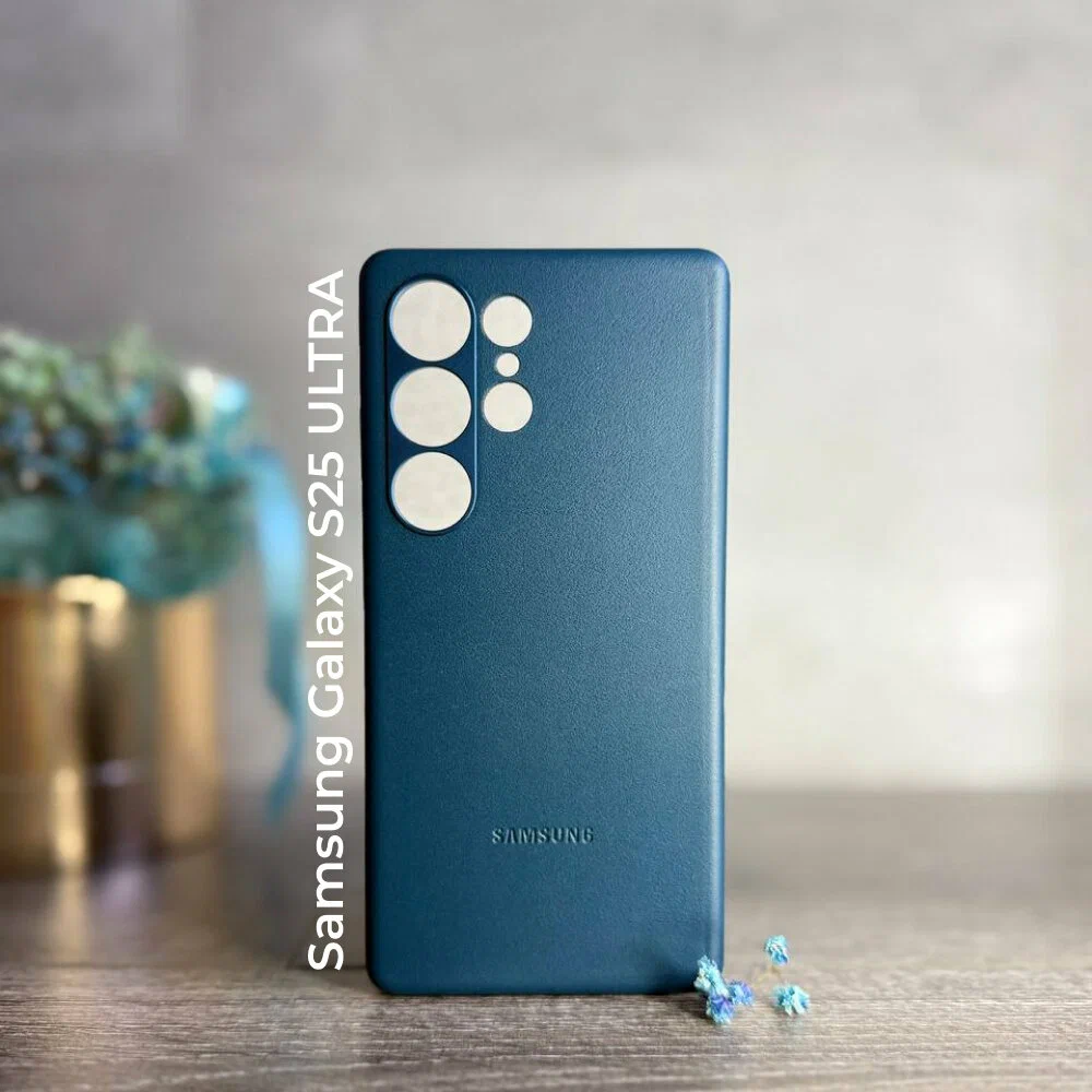 картинка Чехол-накладка для Samsung Galaxy S25 Ultra Vegan Leather Case MagSafe Blue Gray от магазина КомпьютерЦентр