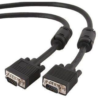 картинка Кабель CC-PPVGA-10M-B, Gembird, VGA HD15M папа/ HD15M папа, двойной экран, премиум качество, с 2-мя ферритами, 10 м, Black от магазина КомпьютерЦентр