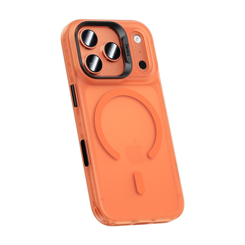 картинка Чехол силиконовый Benks Lucid Armor Case (MagSafe) для iPhone 17 Pro 6.3'', цвет оранжевый (Orange) (C.K.JC.AP.OR.C069) от магазина КомпьютерЦентр