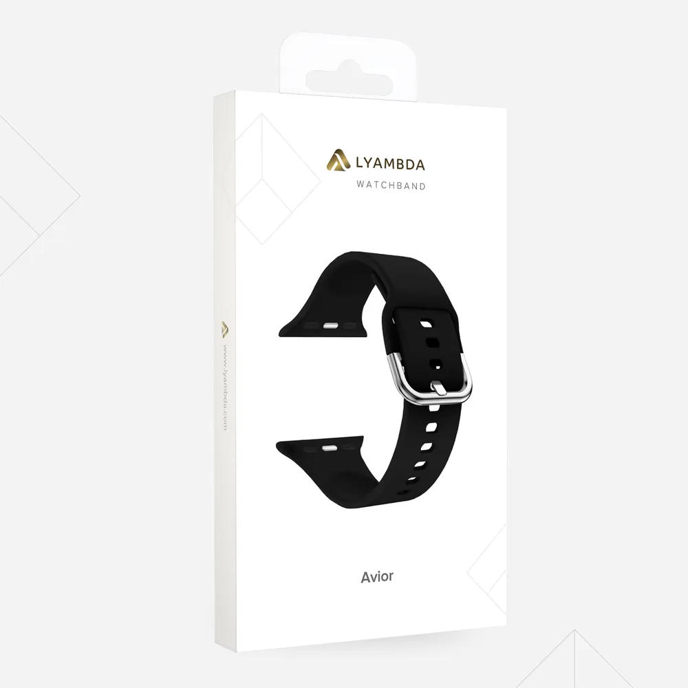 картинка Силиконовый ремешок для Apple Watch 38/ 40/ 41 mm LYAMBDA AVIOR DSJ-17-40-BK, черный от магазина КомпьютерЦентр