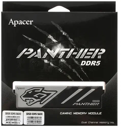 картинка DIMM DDR5 32Gb (2x16Gb) 5600MHz PC5-44800 Apacer Panther (AH5U32G56C5227BAA-2) от магазина КомпьютерЦентр