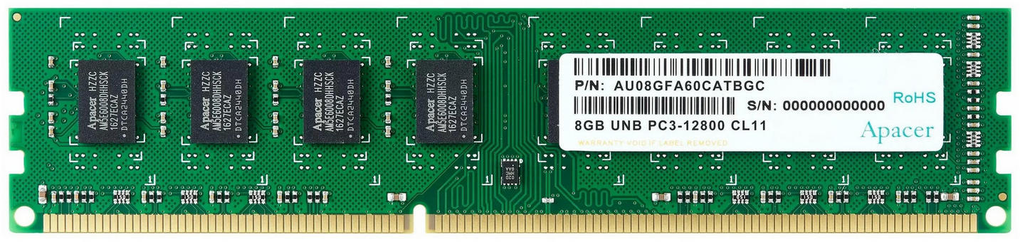 картинка DIMM DDR3L 8Gb 1600MHz Apacer (DG.08G2K.KAM) от магазина КомпьютерЦентр