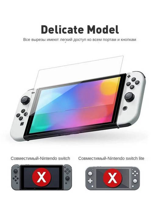 картинка Защитный кейс противоударный + чехол для Nintendo Switch OLED + накладки на стики + защитное стекло / черный от магазина КомпьютерЦентр