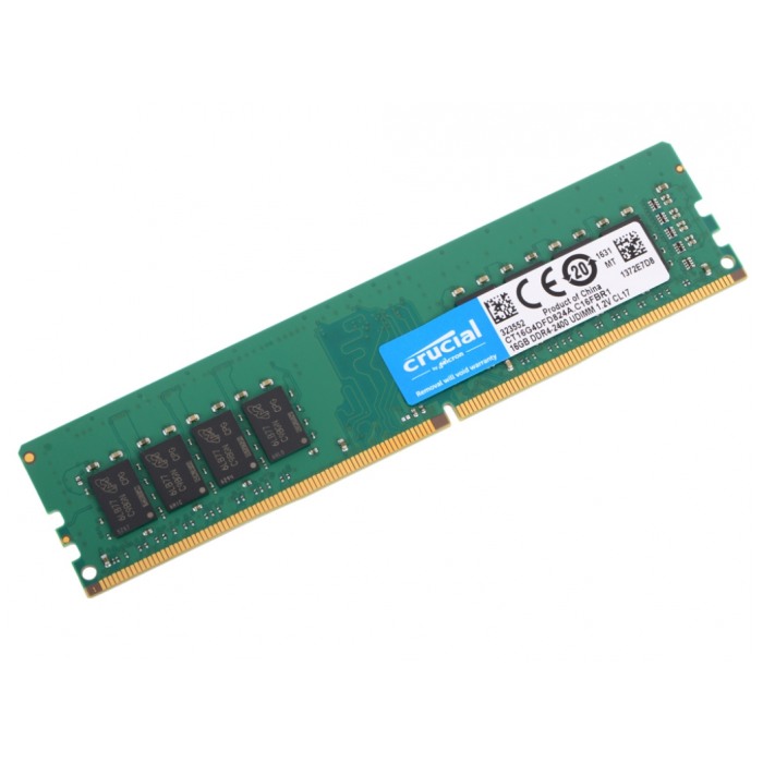 картинка Оперативная память Crucial DIMM DDR4 16Gb 2400MHz PC4-19200 CL17 (CT16G4DFD824A) от магазина КомпьютерЦентр