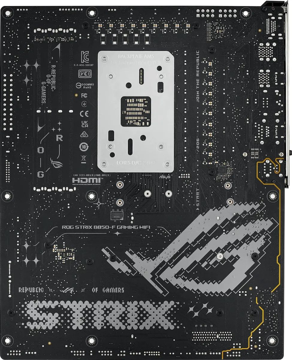 картинка Материнская плата ASUS ROG STRIX B850-F GAMING WIFI, AM5, ATX от магазина КомпьютерЦентр
