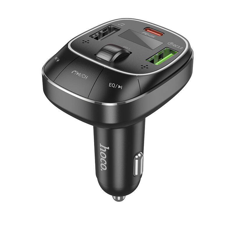 картинка Modulator HOCO E76 Pole PD45W+QC3.0 car BT FM transmitter obsidian black от магазина КомпьютерЦентр