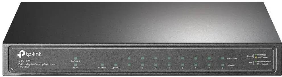 картинка Switch 8-port TP-Link TL-SG1210P (L2) 9x1Гбит/ с 1SFP 8PoE+ 63W неуправляемый от магазина КомпьютерЦентр