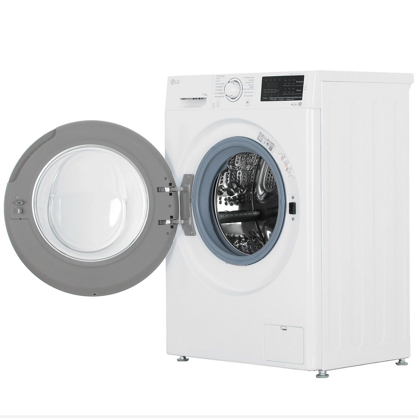 картинка Стирально-сушильная машина LG F2J6HG7W фронтальная, стирка 7 кг, сушка 4 кг, 1200 об/ мин, 60 см x 85 см x 45 см белый, черный, дисплей от магазина КомпьютерЦентр