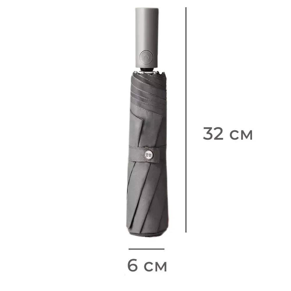 картинка Зонт Xiaomi KongGu Auto Folding Umbrella WD1 Gray от магазина КомпьютерЦентр
