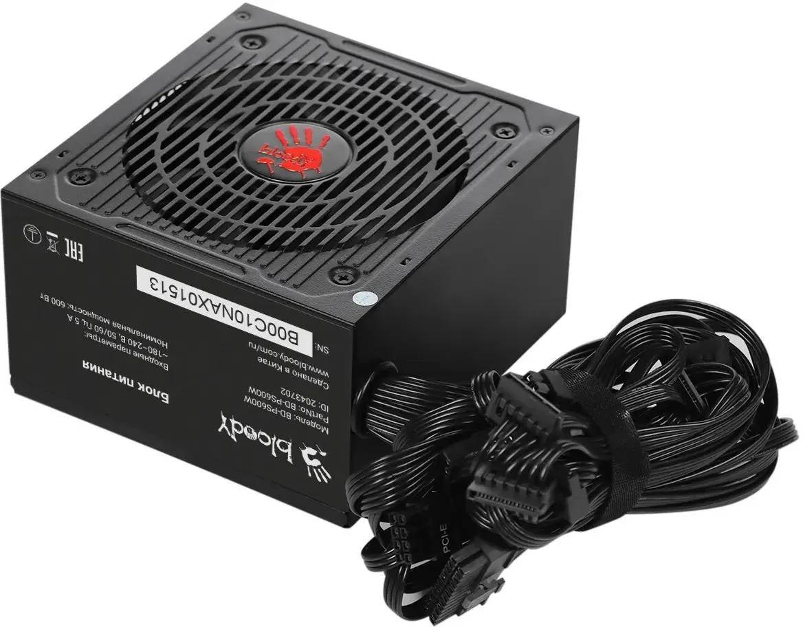 картинка Блок питания BLOODY BD-PS600W, 600Вт, черный, retail от магазина КомпьютерЦентр