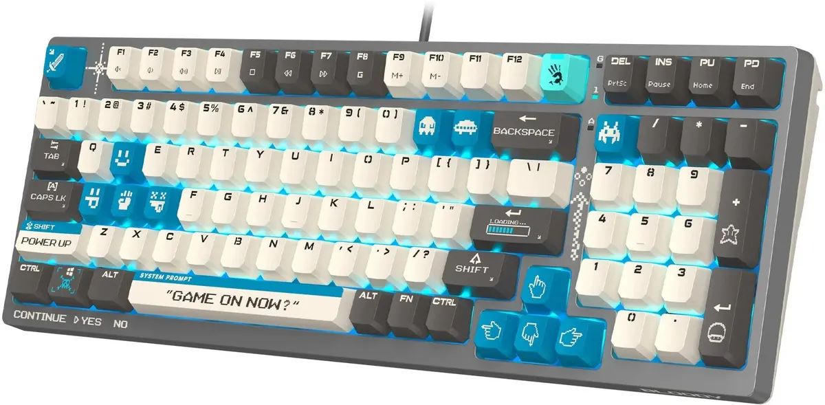 картинка Клавиатура A4Tech Bloody S98 Pixels Blue механическая серый/ бежевый USB for gamer LED (S98 Pixels Blue) от магазина КомпьютерЦентр