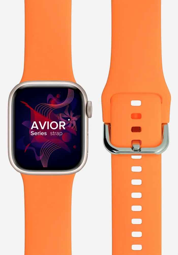 картинка Силиконовый ремешок для Apple Watch 42/ 44/ 45 mm LYAMBDA AVIOR DSJ-17-44-OR, оранжевый от магазина КомпьютерЦентр