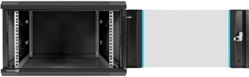 картинка Шкаф телекоммуникационный 19'' настенный 6U ExeGate EC-WM-6U.600.G.BLACK 600x600x370mm, пыле- и влагозащита IP23, черный RAL 9004 от магазина КомпьютерЦентр