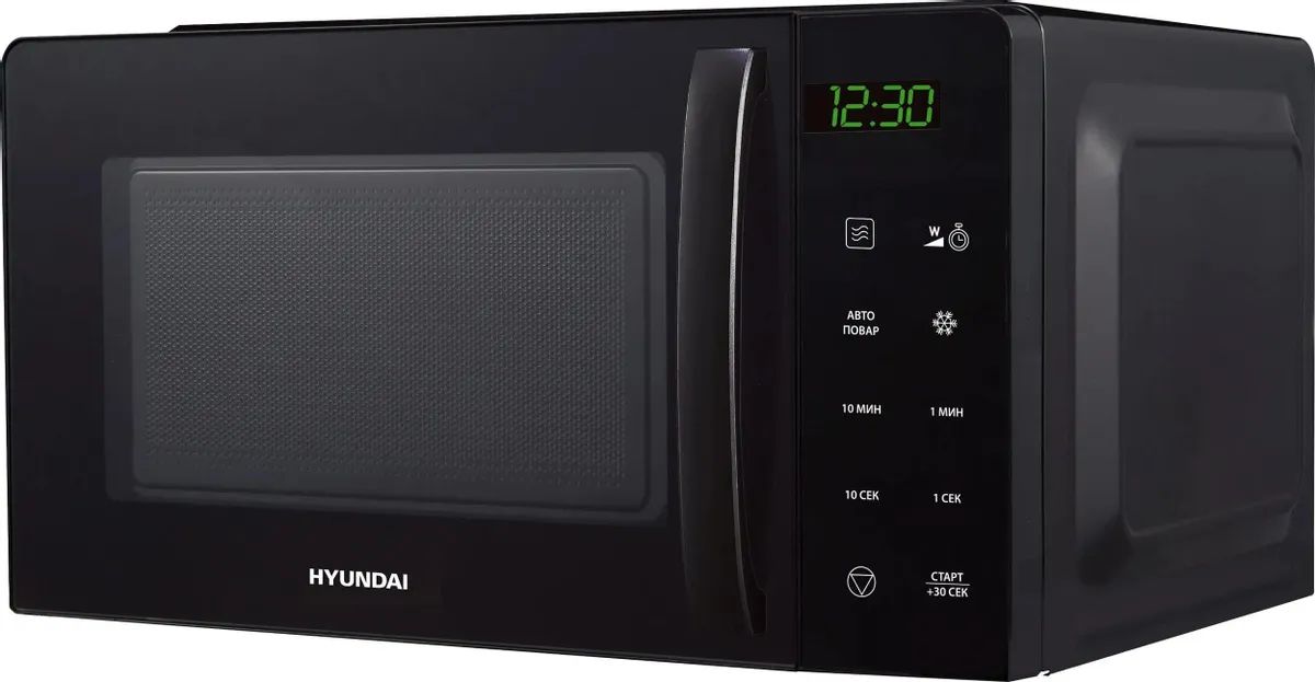 картинка Микроволновая печь Hyundai HYM-D3030 20 л, 700 Вт, переключатели - кнопки, дисплей, черный от магазина КомпьютерЦентр