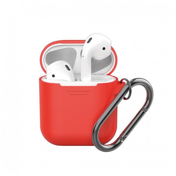 картинка Чехол  для AirPods Silicone Case Love с карабином Red от магазина КомпьютерЦентр
