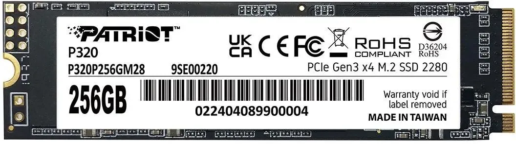 картинка SSD накопитель 256Gb Patriot P320 PCI-E x4 M.2 2280 (P320P256GM28) от магазина КомпьютерЦентр