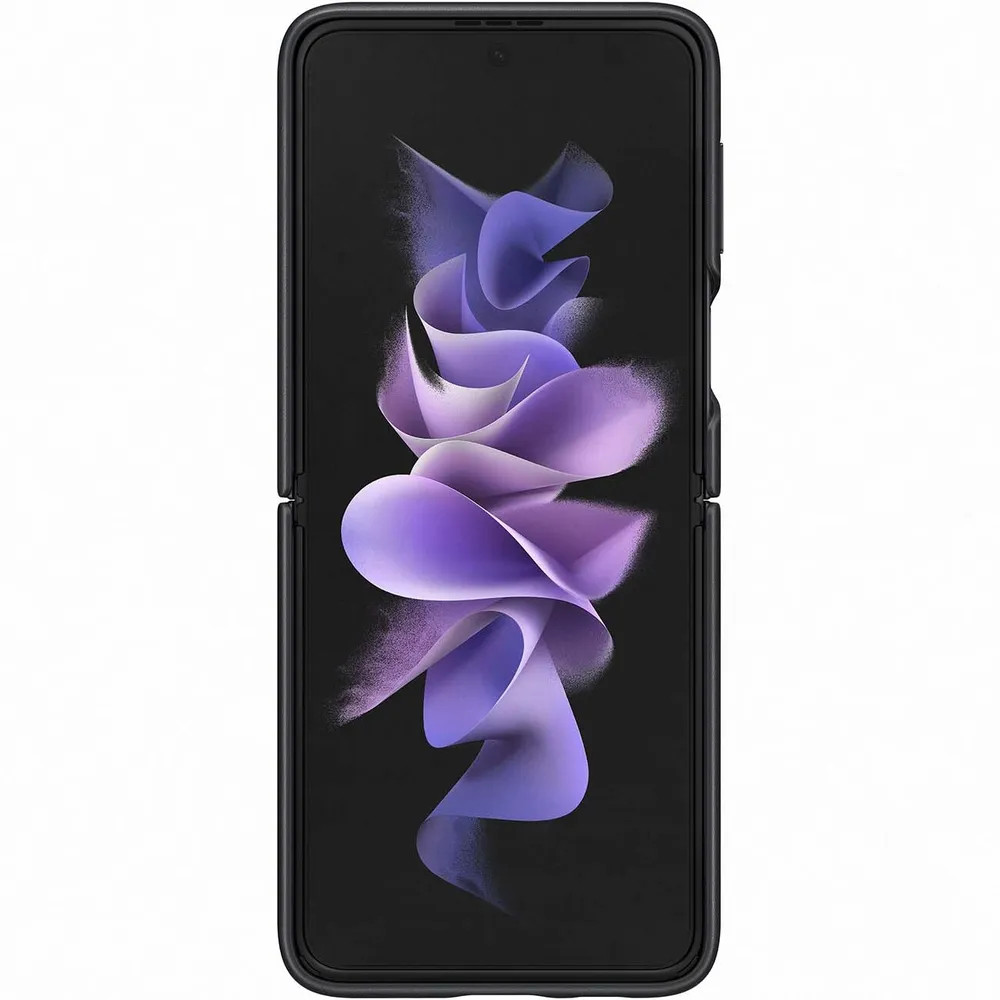 картинка Чехол Samsung Galaxy Z Flip3 Leather Cover Black (EF-VF711) от магазина КомпьютерЦентр