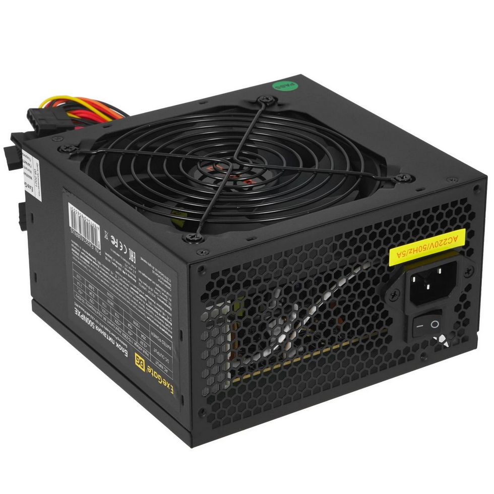 картинка Блок питания 500W Exegate 500NPXE (+PFC) (EX221638RUS), ATX, black от магазина КомпьютерЦентр