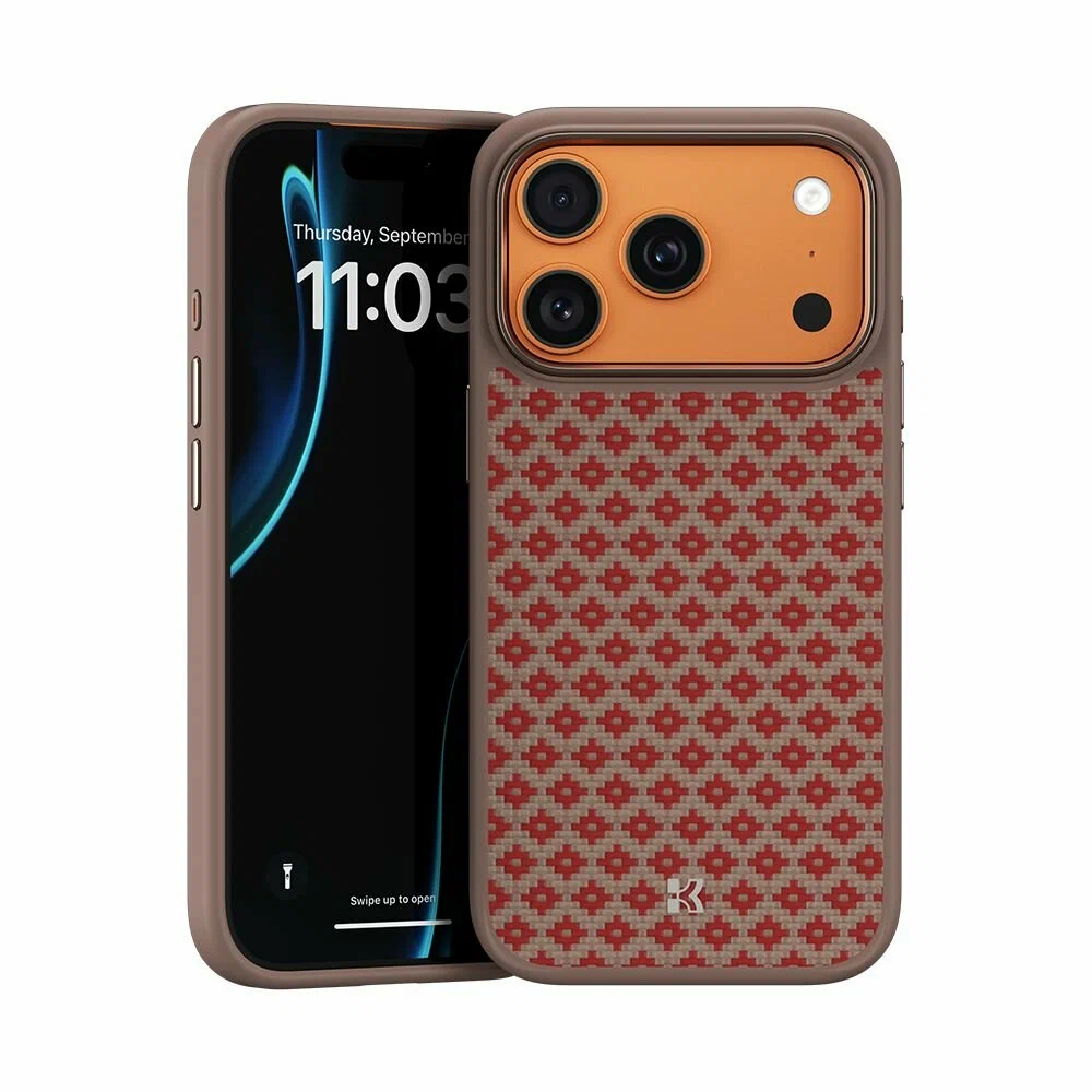 картинка Чехол Benks ArmorGrid Case built with Kevlar для iPhone 17 Pro 6.3'', цвет ярко оранжевый (Fortune Orange) от магазина КомпьютерЦентр
