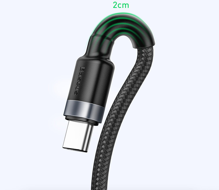картинка Baseus Data Cable Type-C 100cm Cafule HW Quick Carging Double-sided 5A 40W CATKLF-PG1 Gray/ Black от магазина КомпьютерЦентр