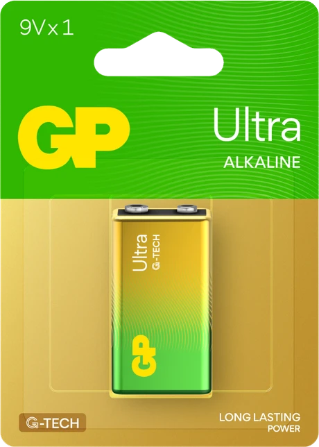картинка Батарейка GP Ultra Alkaline G-Tech 9V Крона - 1 шт. (4891199226502) от магазина КомпьютерЦентр